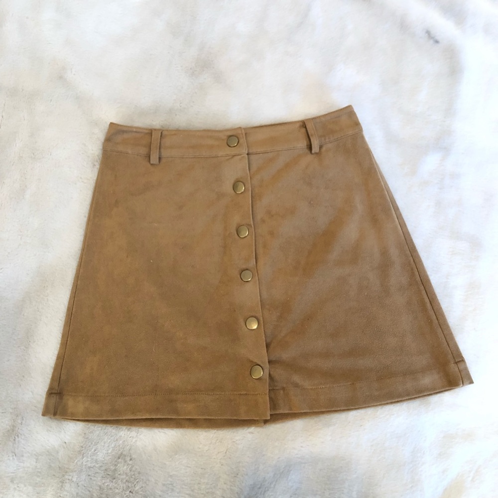 Marine Layer Tan Suede Skirt